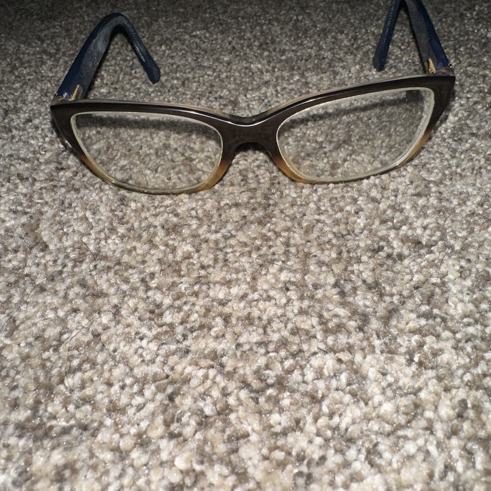 Ralph Lauren RA7064 1444 Eyeglasses Frame 52-16-135 Brown Clear Fade/Navy Preppy